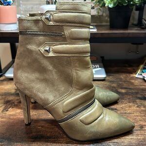 Sam Edelman Olive leather moto booties size 7.5-8